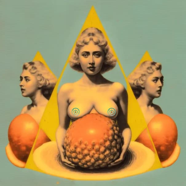 Holy woman's melons on a triangle