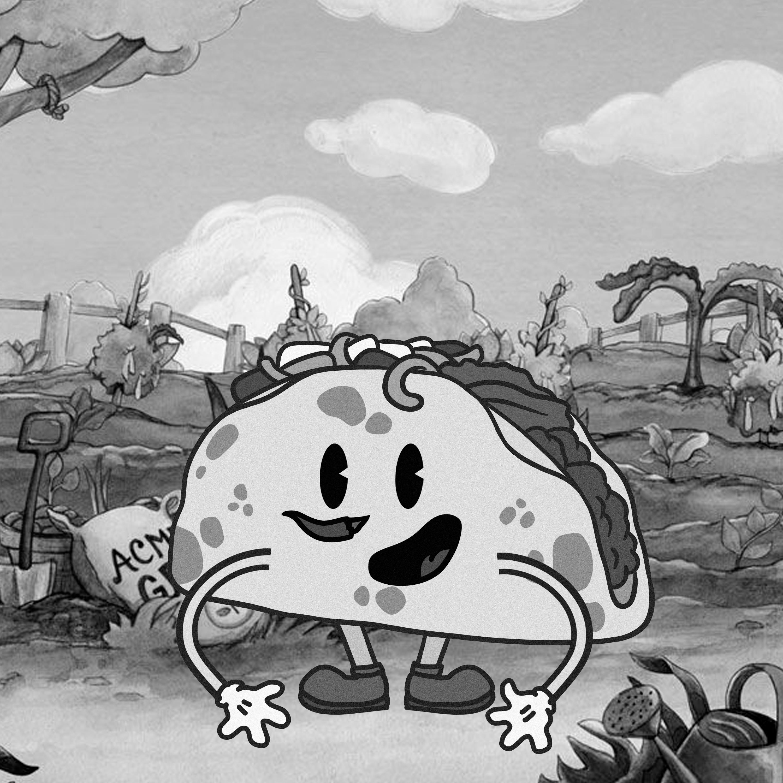 Rubber Hose Taco B&W